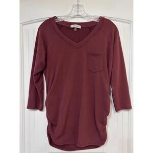 🍷 Laila Jayde Sienna-Merlot Tee • M GUC Elbow Sleeve *Side Details